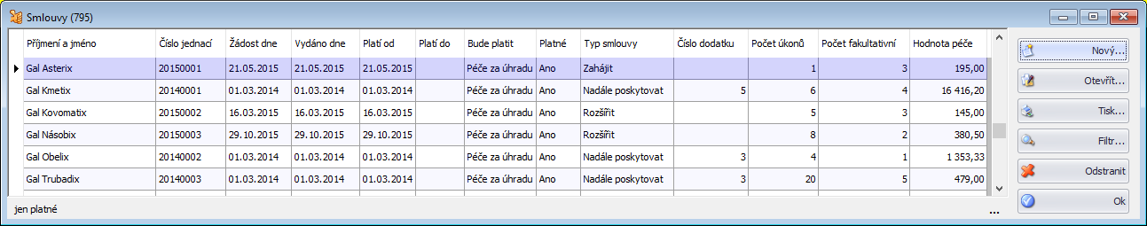 Seznam smluv