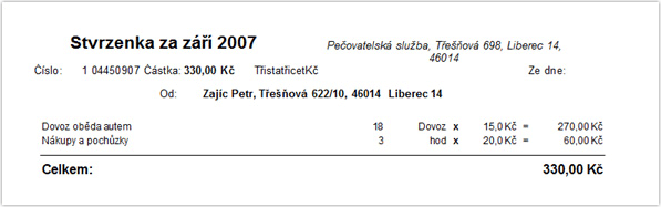 Klasická stvrzenka