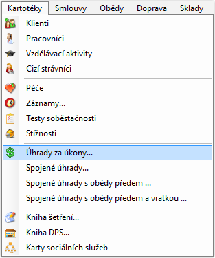Programového menu "Kartotéky"