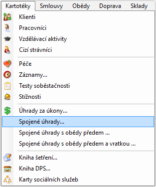 Programového menu "Kartotéky"